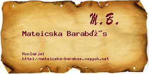 Mateicska Barabás névjegykártya